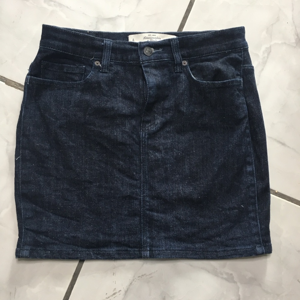 Abercrombie & Fitch y2k vintage dark blue rinse denim jean skirt size 4